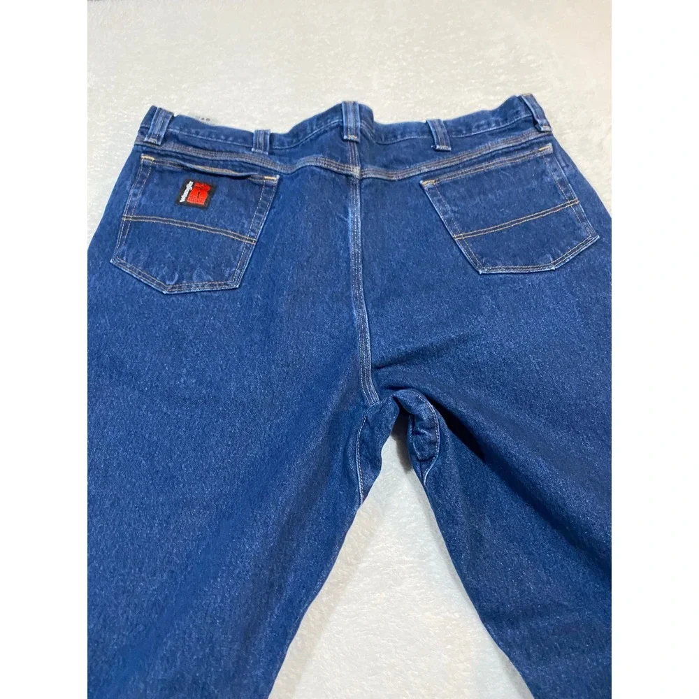 Wrangler Riggs Workwear Mens Blue Straight Leg Denim Jeans 3W050AI 42x34